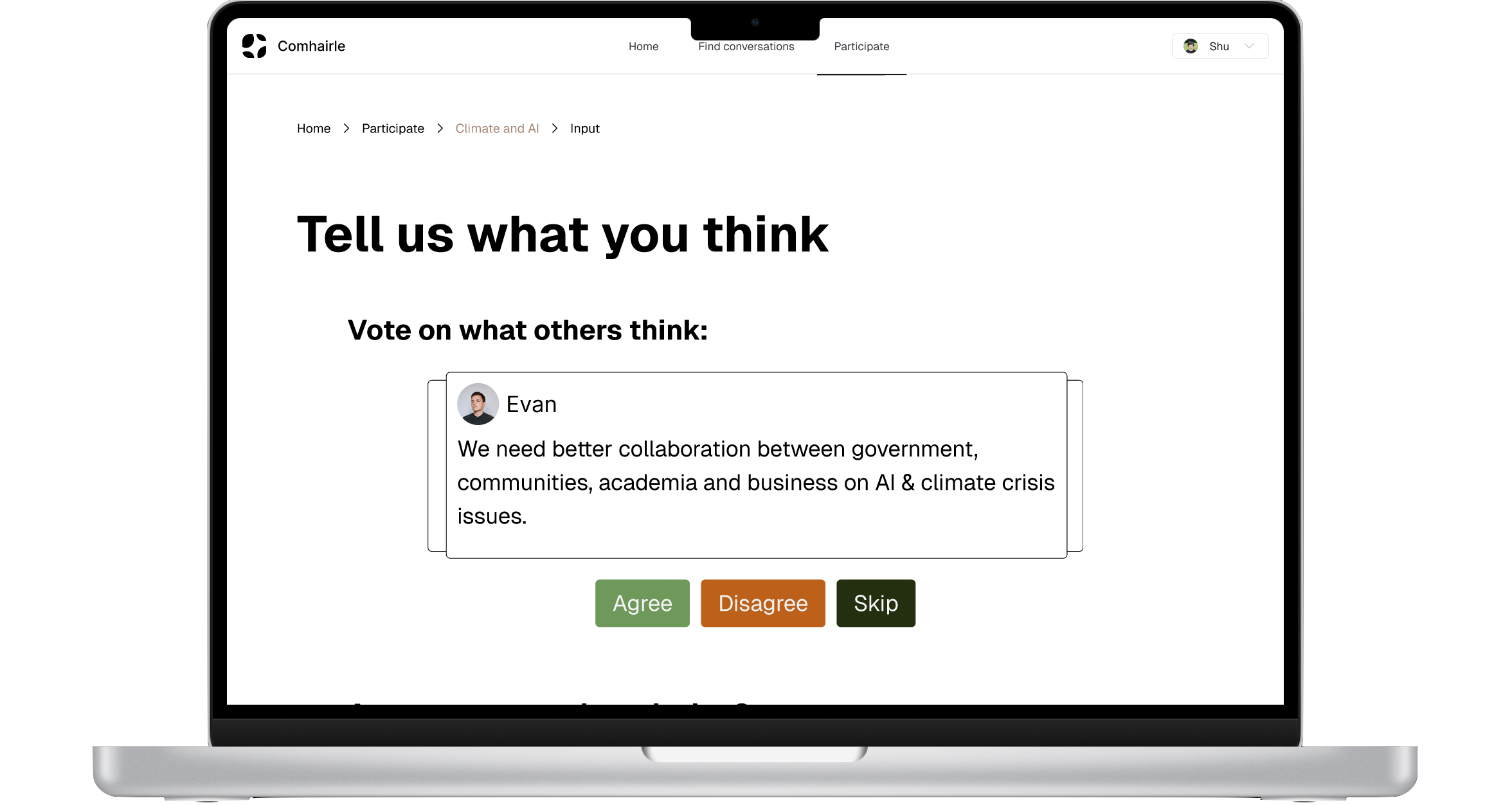 Input to conversations